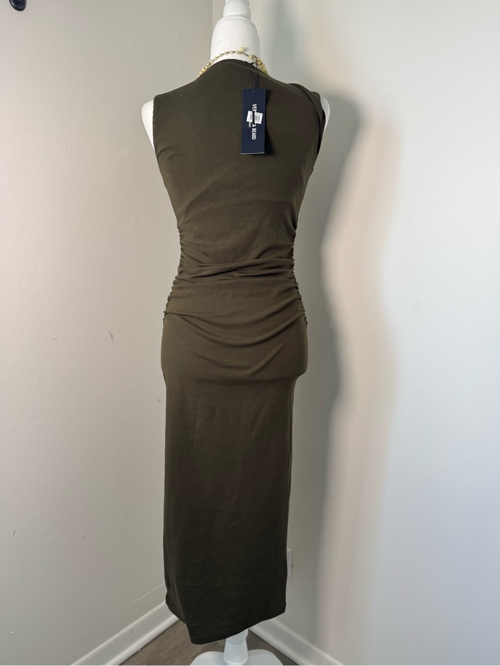Veronica Beard Olive Green Sleeveless Midi Dress - Picture 11 of 13